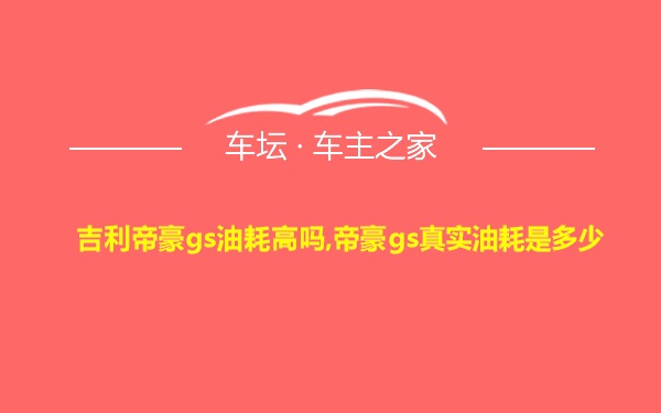 吉利帝豪gs油耗高吗,帝豪gs真实油耗是多少