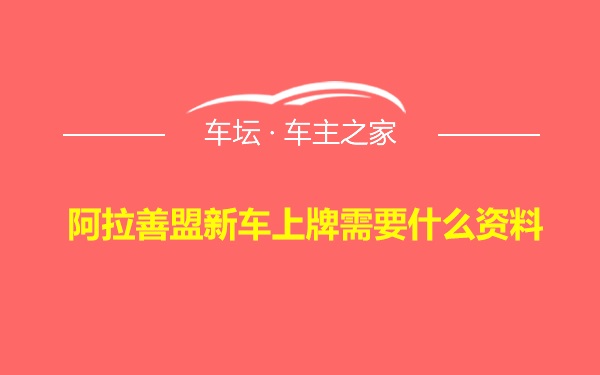 阿拉善盟新车上牌需要什么资料