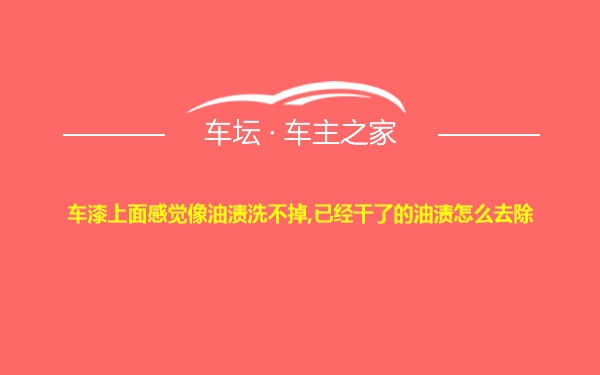 车漆上面感觉像油渍洗不掉,已经干了的油渍怎么去除