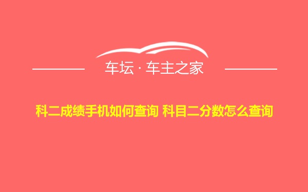 科二成绩手机如何查询 科目二分数怎么查询