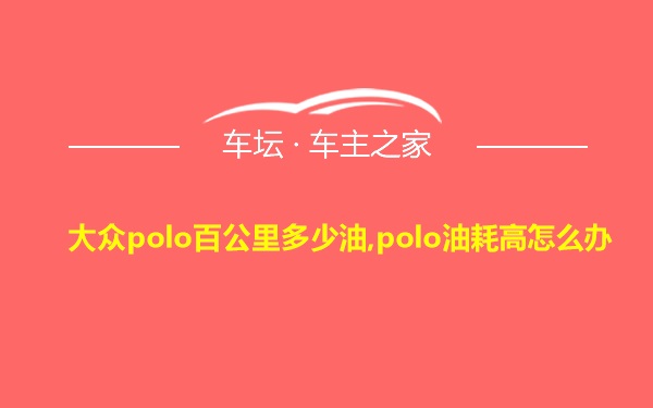 大众polo百公里多少油,polo油耗高怎么办