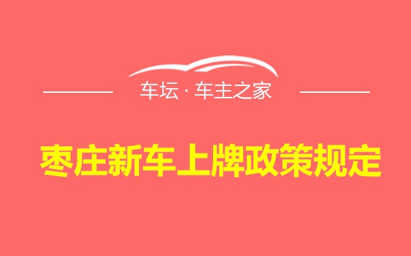 枣庄新车上牌政策规定