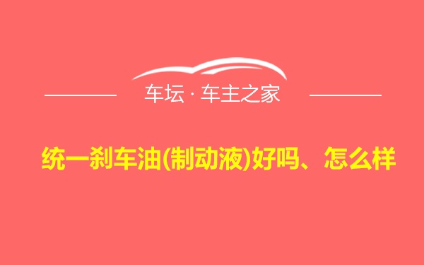 统一刹车油(制动液)好吗、怎么样