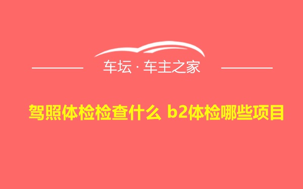 驾照体检检查什么 b2体检哪些项目