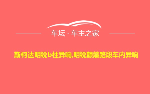 斯柯达明锐b柱异响,明锐颠簸路段车内异响