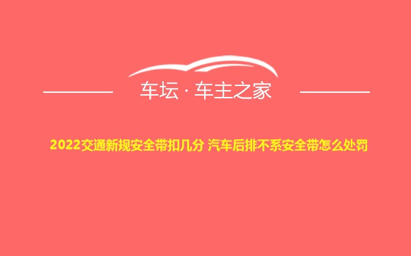 2022交通新规安全带扣几分 汽车后排不系安全带怎么处罚