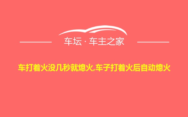 车打着火没几秒就熄火,车子打着火后自动熄火