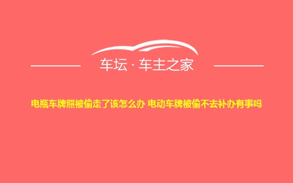 电瓶车牌照被偷走了该怎么办 电动车牌被偷不去补办有事吗