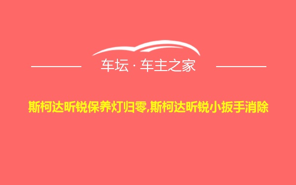 斯柯达昕锐保养灯归零,斯柯达昕锐小扳手消除