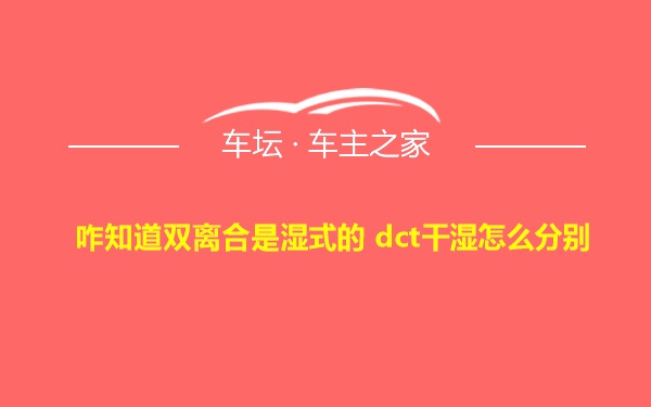 咋知道双离合是湿式的 dct干湿怎么分别