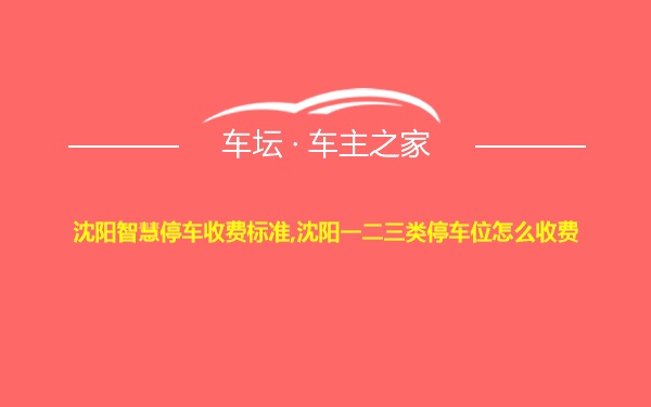 沈阳智慧停车收费标准,沈阳一二三类停车位怎么收费