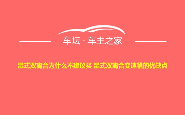 湿式双离合为什么不建议买 湿式双离合变速箱的优缺点