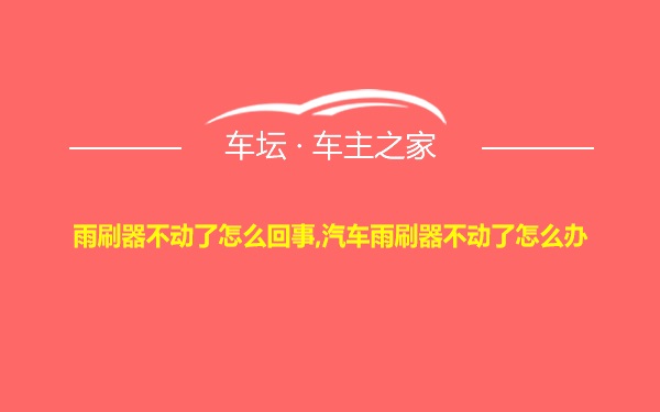 雨刷器不动了怎么回事,汽车雨刷器不动了怎么办