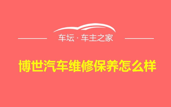 博世汽车维修保养怎么样