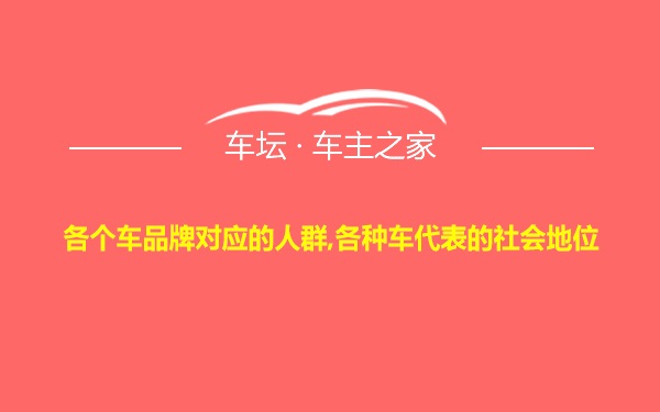 各个车品牌对应的人群,各种车代表的社会地位