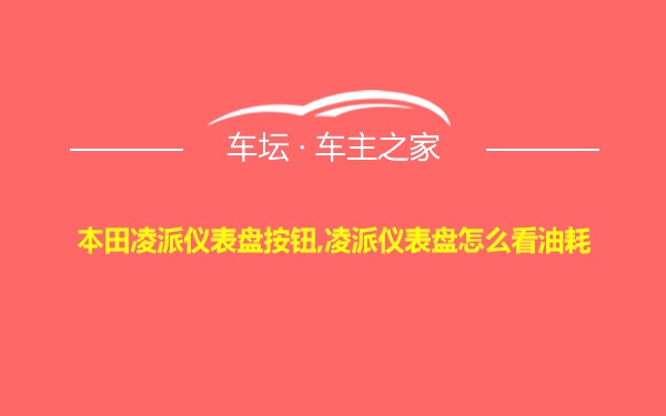 本田凌派仪表盘按钮,凌派仪表盘怎么看油耗