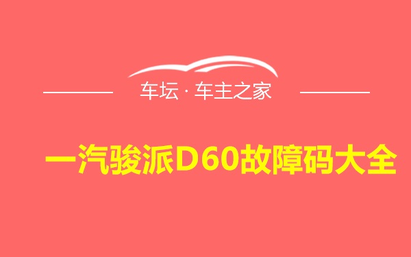 一汽骏派D60故障码大全