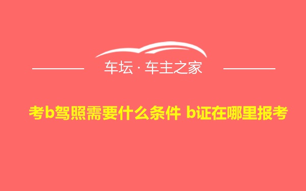 考b驾照需要什么条件 b证在哪里报考