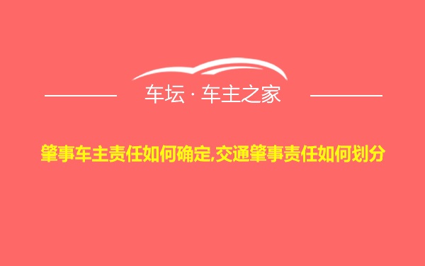 肇事车主责任如何确定,交通肇事责任如何划分