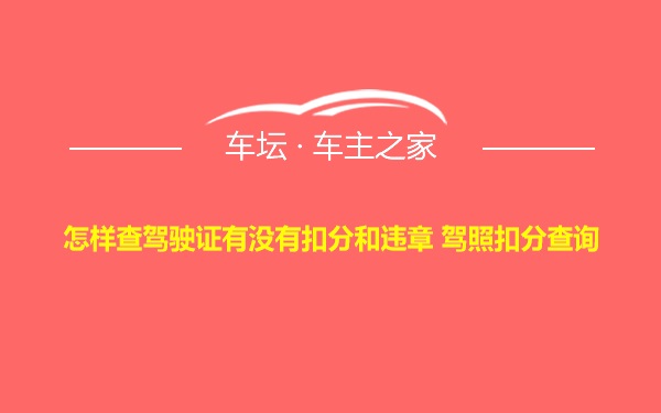 怎样查驾驶证有没有扣分和违章 驾照扣分查询