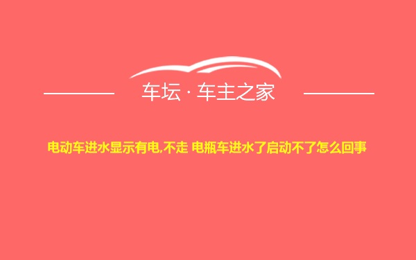 电动车进水显示有电,不走 电瓶车进水了启动不了怎么回事