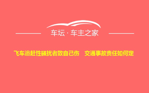 飞车追赶性骚扰者致自己伤   交通事故责任如何定