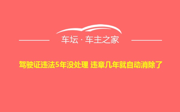 驾驶证违法5年没处理 违章几年就自动消除了