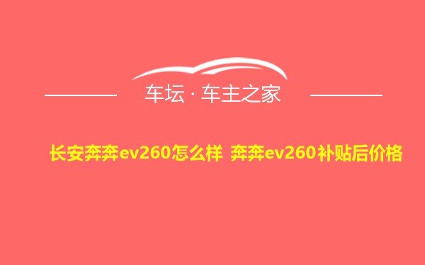 长安奔奔ev260怎么样 奔奔ev260补贴后价格