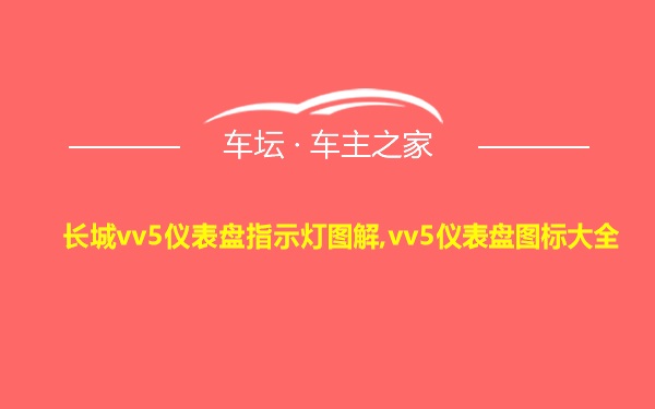 长城vv5仪表盘指示灯图解,vv5仪表盘图标大全