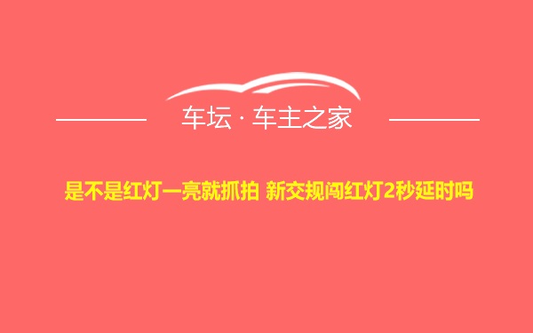 是不是红灯一亮就抓拍 新交规闯红灯2秒延时吗