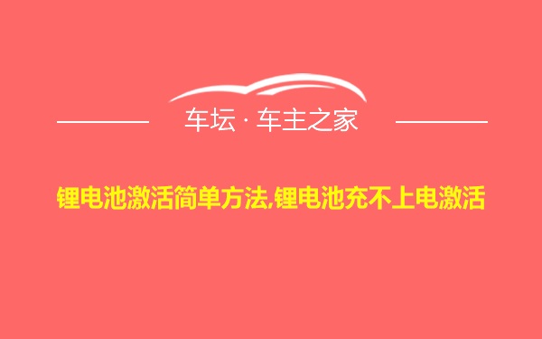 锂电池激活简单方法,锂电池充不上电激活