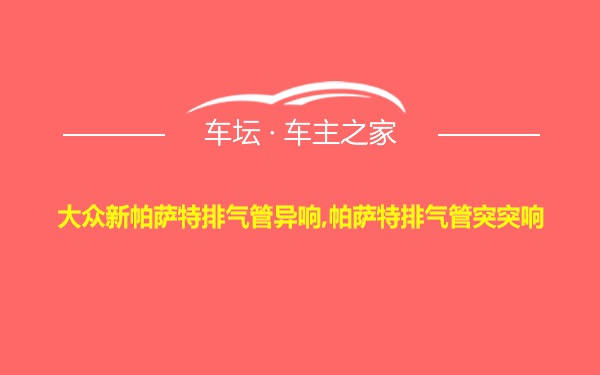 大众新帕萨特排气管异响,帕萨特排气管突突响