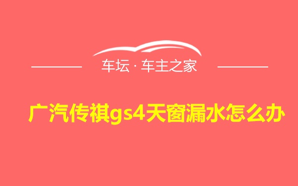 广汽传祺gs4天窗漏水怎么办