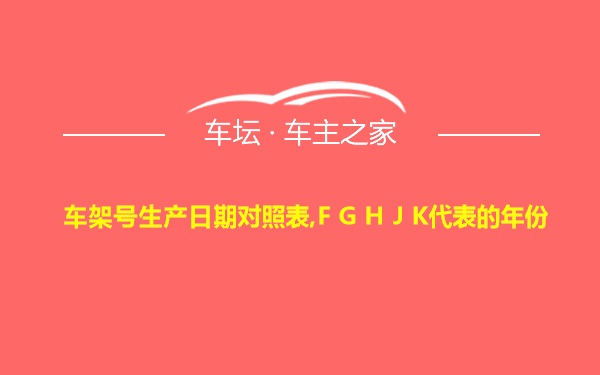 车架号生产日期对照表,F G H J K代表的年份