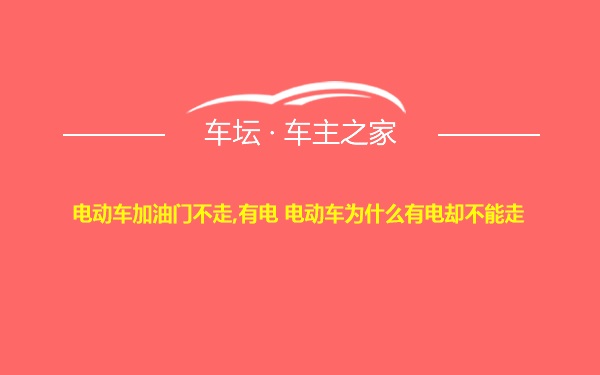 电动车加油门不走,有电 电动车为什么有电却不能走