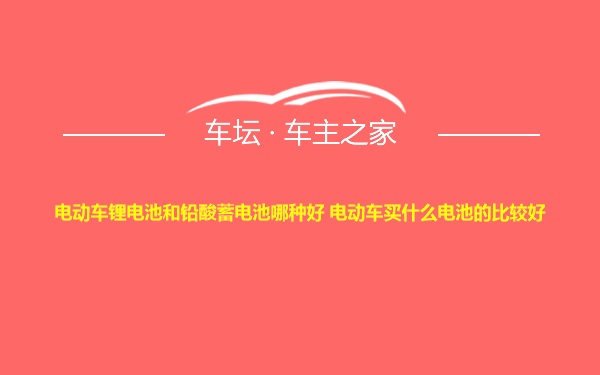 电动车锂电池和铅酸蓄电池哪种好 电动车买什么电池的比较好