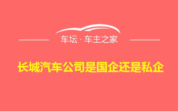 长城汽车公司是国企还是私企