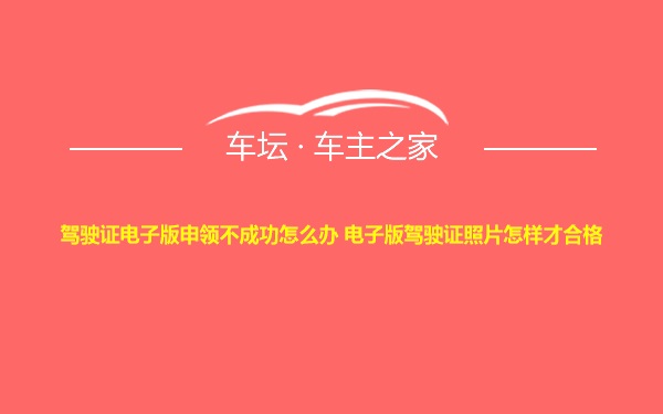 驾驶证电子版申领不成功怎么办 电子版驾驶证照片怎样才合格