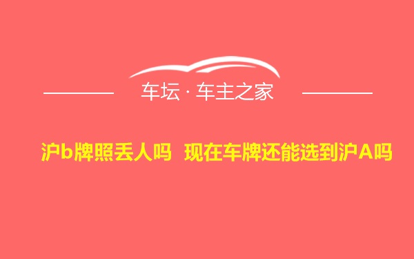 沪b牌照丢人吗 现在车牌还能选到沪A吗