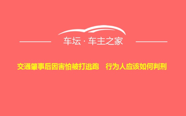 交通肇事后因害怕被打逃跑   行为人应该如何判刑