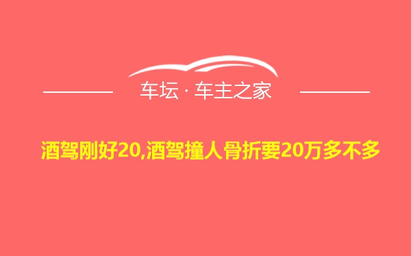 酒驾刚好20,酒驾撞人骨折要20万多不多