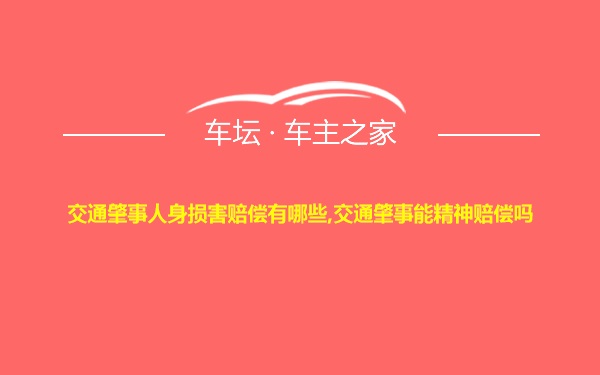 交通肇事人身损害赔偿有哪些,交通肇事能精神赔偿吗