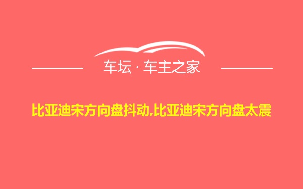 比亚迪宋方向盘抖动,比亚迪宋方向盘太震