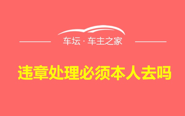 违章处理必须本人去吗