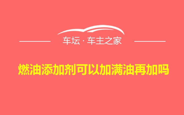 燃油添加剂可以加满油再加吗