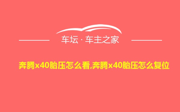 奔腾x40胎压怎么看,奔腾x40胎压怎么复位