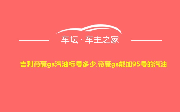 吉利帝豪gs汽油标号多少,帝豪gs能加95号的汽油