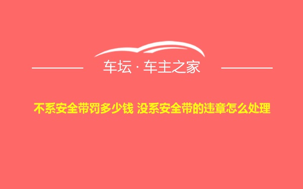 不系安全带罚多少钱 没系安全带的违章怎么处理