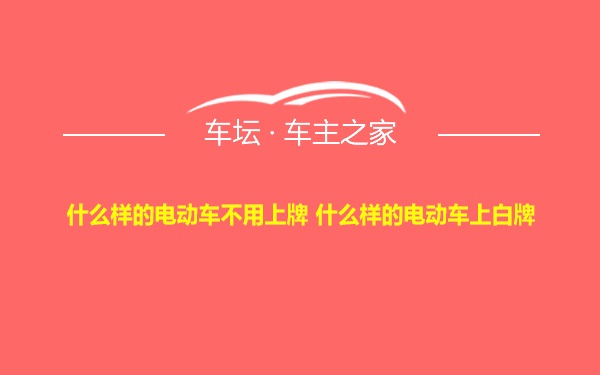 什么样的电动车不用上牌 什么样的电动车上白牌