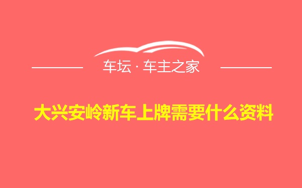 大兴安岭新车上牌需要什么资料